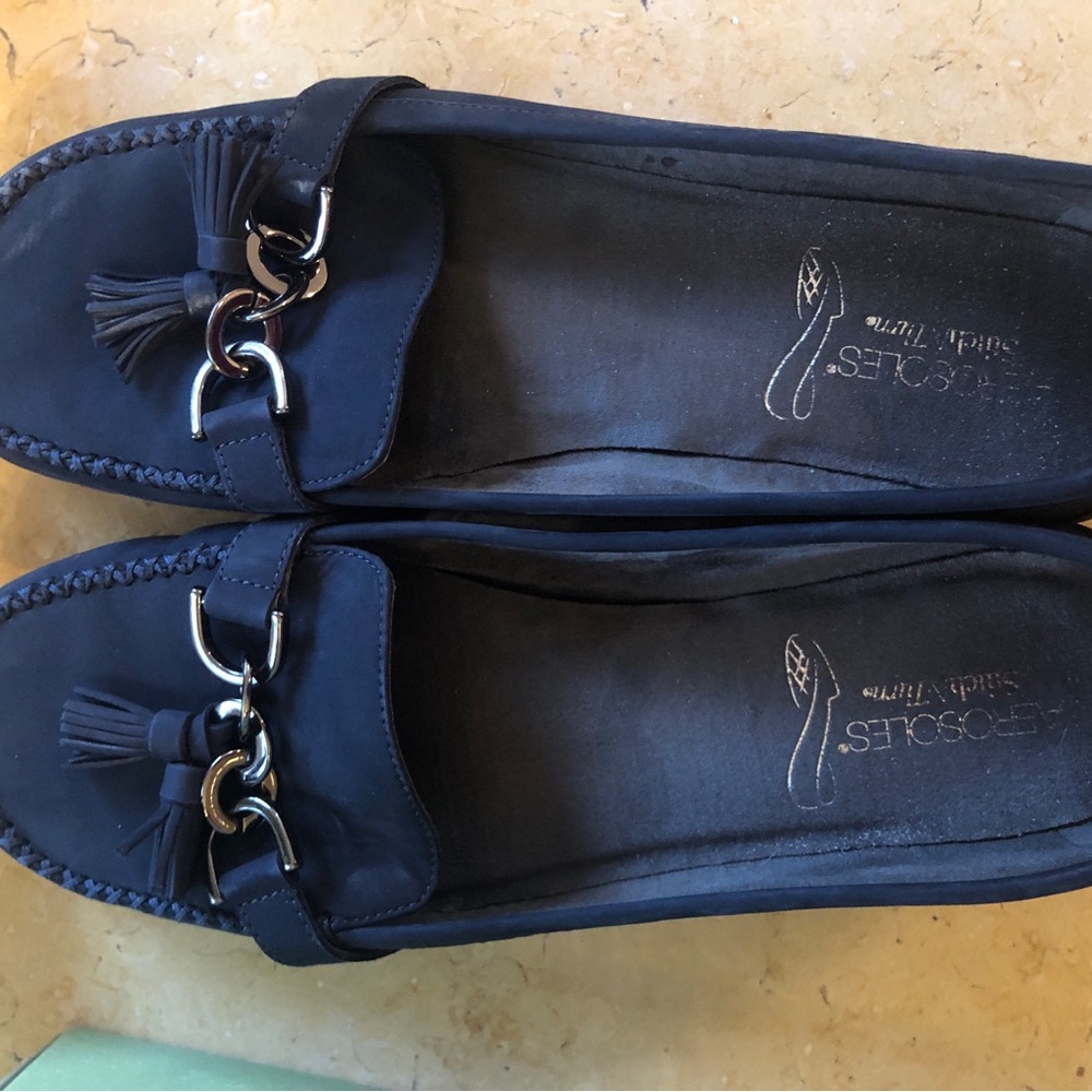 Aerosoles Dark Blue Nubuck Loafers